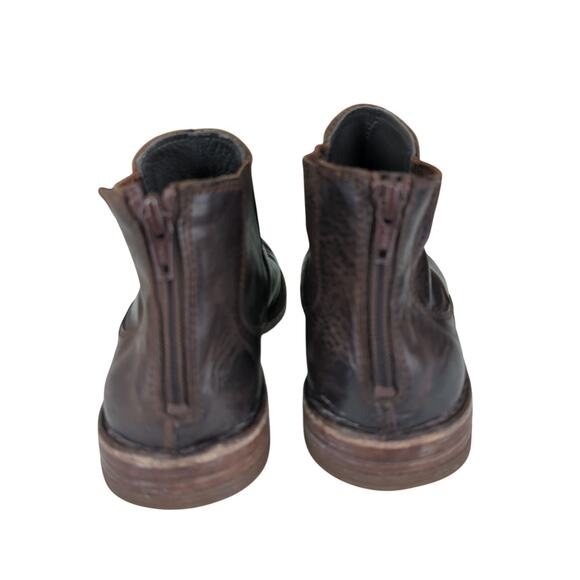Moma Chelsea Boots Brown Leather Ankle Booties EU 38 Back Zipper - Picture 6 of 7